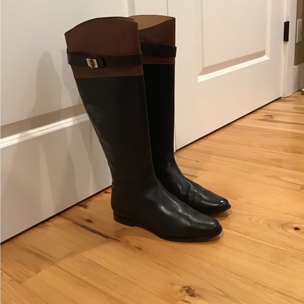 Cole Haan Black and Brown Heeled Boots
